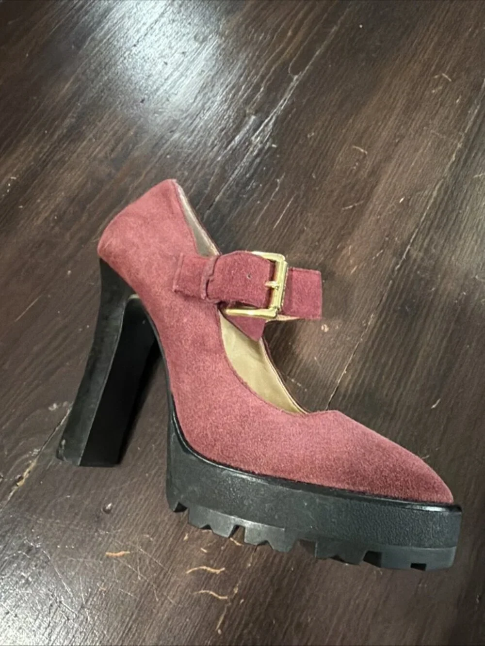 Michael Kors suede platform High Heel Size 7 Burgundy